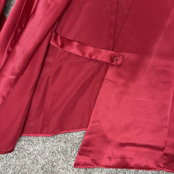 Calvin Klein Women's Satin Blouse Plus Size 2X Red Wrap Front V-Neck NWT $89 - Picture 4 of 15